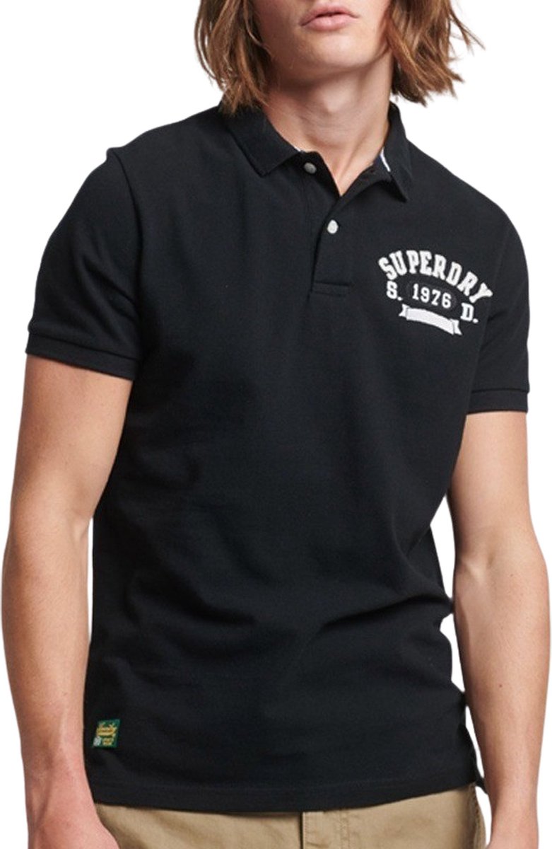 Superdry Vintage Superstate Polo Heren Zwart