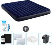 Bol.com Intex Luchtbed - 2-Persoons - 183 x 203 x 25 cm - Blauw - Inclusief Hoeslaken - Kussen - Pomp - Reparatieset en Kussenbe... aanbieding