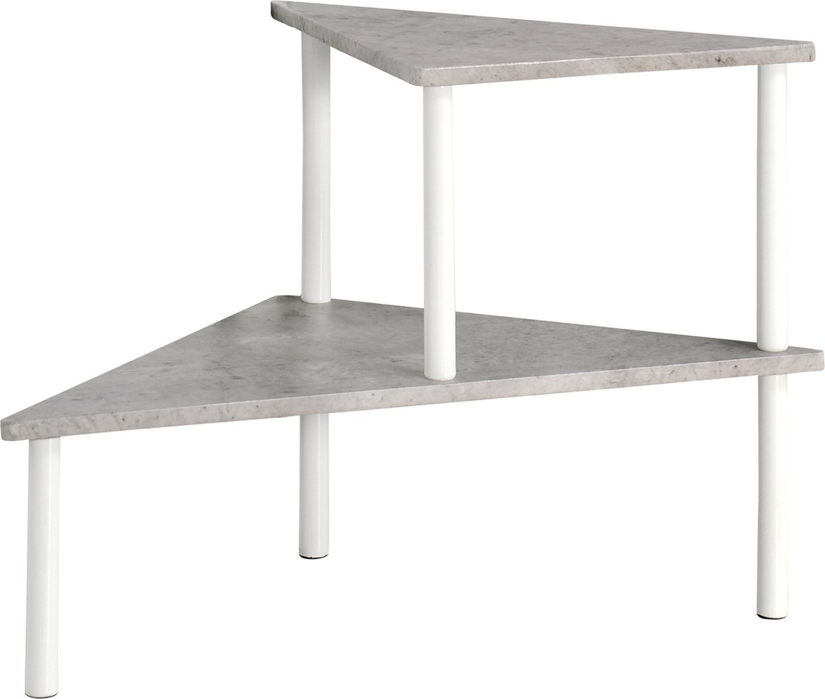 Kesper Keuken aanrecht hoek etagiere - 2 niveaus - hout/metaal - rekje/organizer - 53 x 38 x 38 cm - wit