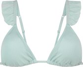 Hunkemöller Fiji rib triangle Dames Bikinitopje - Blauw - Maat XS