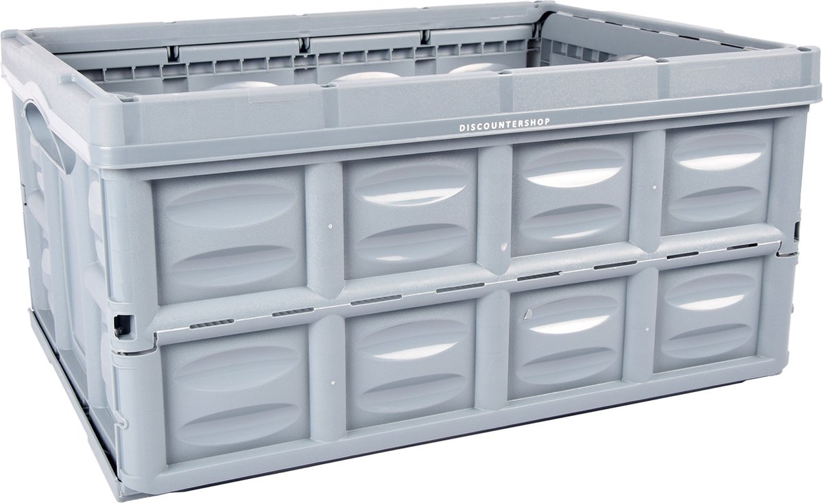 Opvouwbaar Vouwkrat 45 Liter - Robuust en Draagbaar - Blauw - Gehard Plastic - Ideaal voor Kamperen, Huishouden & Klussen - 53x40x26cm