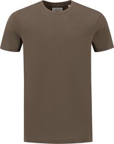 Pure Path T-shirt Pique Tshirt With Embroidery 24010121 49 Brown Mannen Maat - M