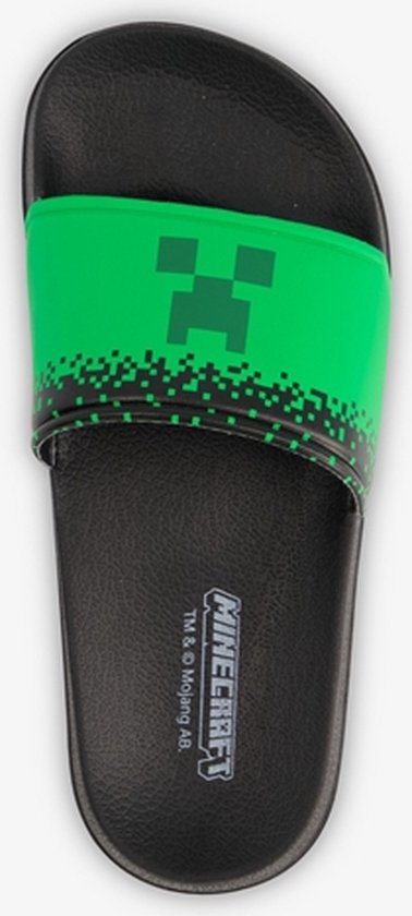 Minecraft kinder badslippers zwart groen - Maat 28