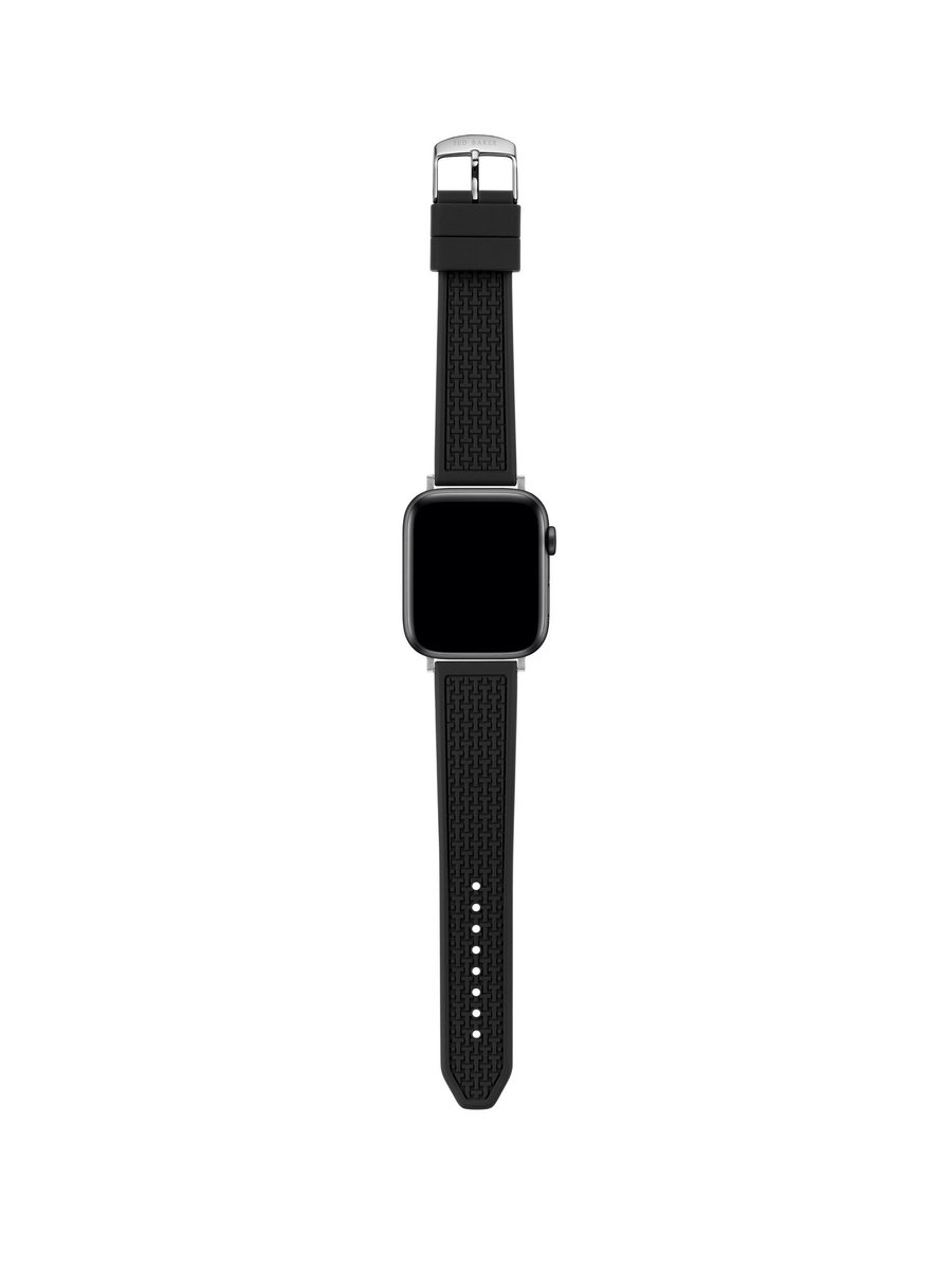 Ted Baker Black Tb Apple Watch Bands Armband: 100% Silicone BKS42S330B0