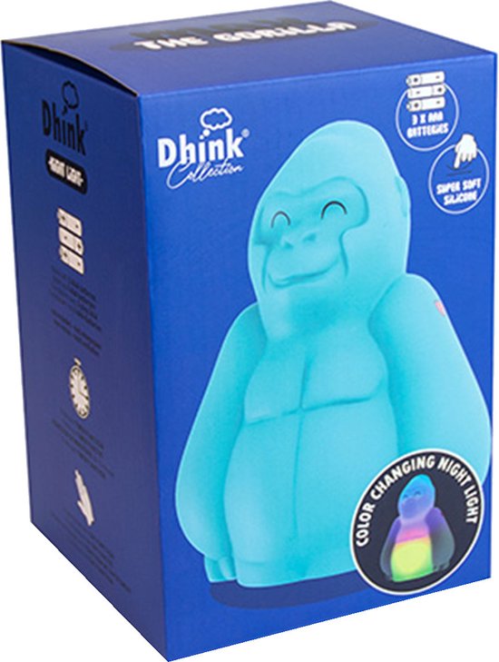 Dhink-Nachtlampje Gorilla in zacht knuffel-siliconen materiaal van Dhink — afbeelding 4
