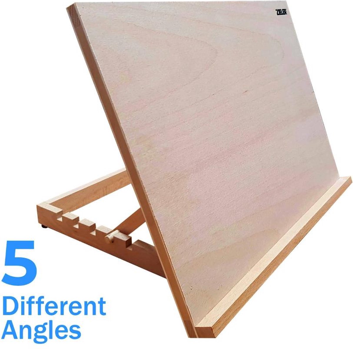 Zieler Workstation A2 Formaat - Houten Tekentafel - Tekenbord - 5 Standen - voor Volwassenen en Kinderen - Lessenaar - Tafelezel Geschikt voor Max 43 x 62 cm - Schildersezel — afbeelding 12
