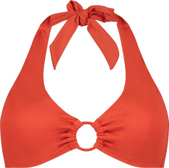 Hunkemöller Aruana rib halter croptop Dames Bikinitopje - Oranje - Maat XS