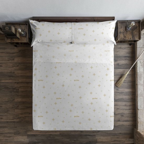 Set beddengoed Harry Potter Stars Gold Wit Bed van 150/160 240 x 270 cm