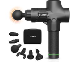 YURDA Massage Gun - 30 snelheden met 8 opzetstukken - Sport en Relax Massage apparaat - Krachtig en Draadloos - LCD Scherm - Massage pistool Professioneel