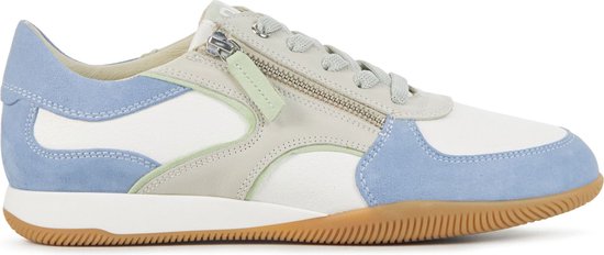 DL Sport Sneakers Dames - Lage sneakers / Damesschoenen - Leer - 6257 - Blauw combi - Maat 38