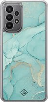 Casimoda® hoesje - Geschikt voor Samsung Galaxy A23 - Marmer mint groen - 2-in-1 case - Schokbestendig - Marble design - Verhoogde randen - Mint, Transparant