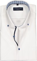 Casa Moda Comfort Fit overhemd - korte mouw - wit (contrast) - Strijkvrij - Boordmaat: 49
