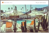 JUNIQE - Poster met kunststof lijst Palm Springs 7413 -13x18 /Grijs &