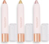 Makeup Revolution - Soft Glamour - Shimmer Shadow Stick Set - Oogschaduw Pencils - Soft Pink, Champagne Bronze Gold & Soft Green