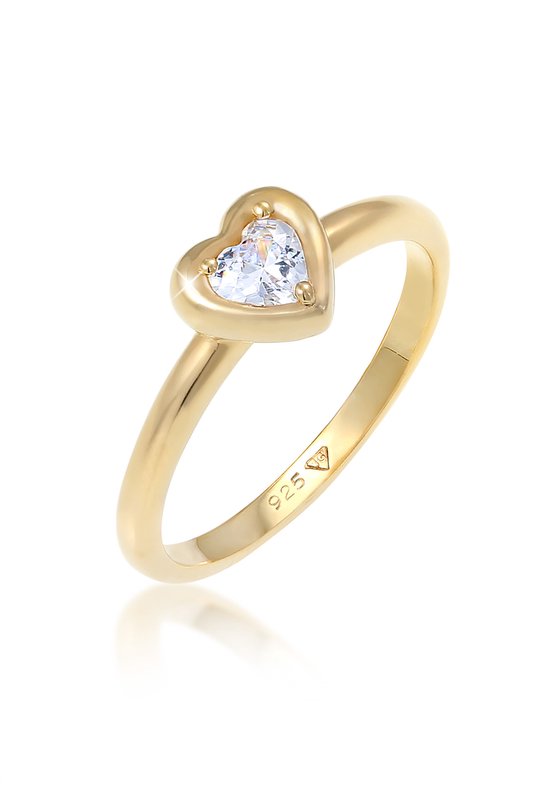 Elli Elli Ring Dames Hart Symbool Verloving Met Zirkonia Kristallen In 925 Sterling Zilver Ringen