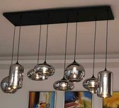 smoke glas hanglamp met 8 glas kappen