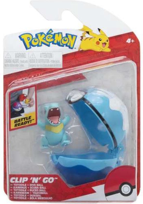 Pokemon - Clip 'N' Go - Totodile + Drive Ball