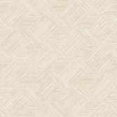 Evergreen - Behang - Latjes - Behang Woonkamer - Vliesbehang - Beige - 0,53x10.05m