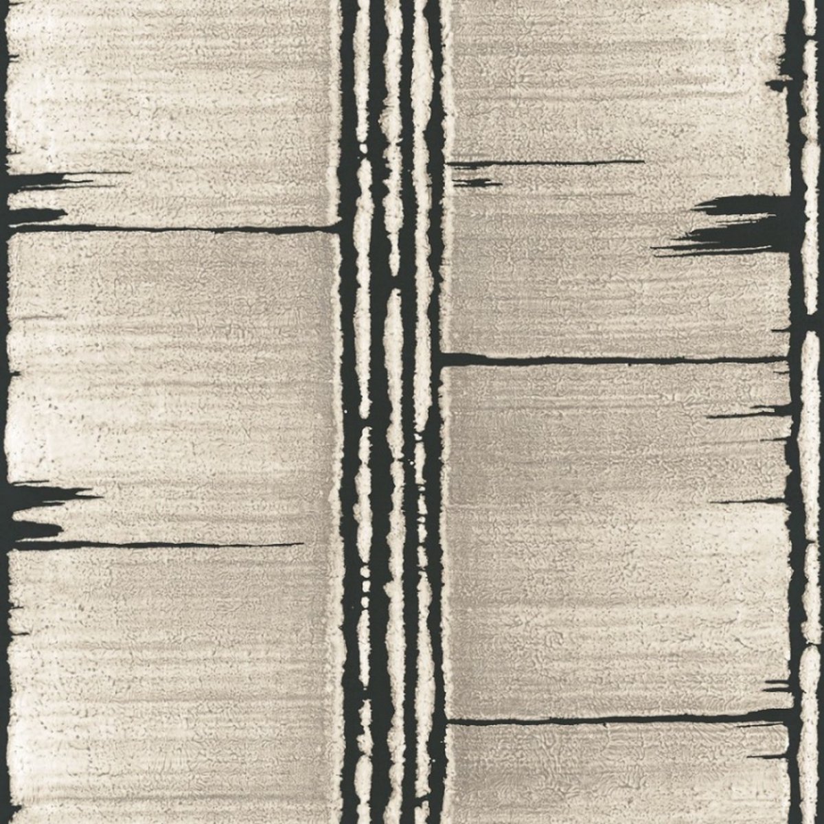 Behang met houtmotief met zwarte strepen - Behang - Muurdecoratie - Wallpaper - Vliesbehang - Bazaar - 0,53 x 10 M.