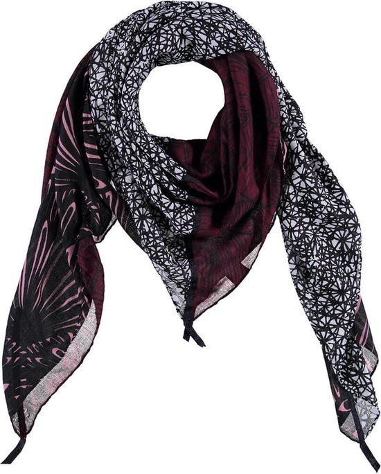Sarlini Vierkante Sjaal Design Zwart