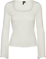 Vero Moda Trui Vmpolly L/s Rib Balloon Sleeve Top 10270091 Snow White Dames Maat - XL