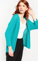 LOLALIZA Grofgebreide cardigan - Turquoise - Maat L/XL