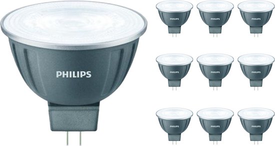 Pack discount 10x Philips LEDspot LV GU5.3 MR16 7.5W 12V 930 24D (MASTER) | Blanc Chaud - Dimmable - Remplace 50W