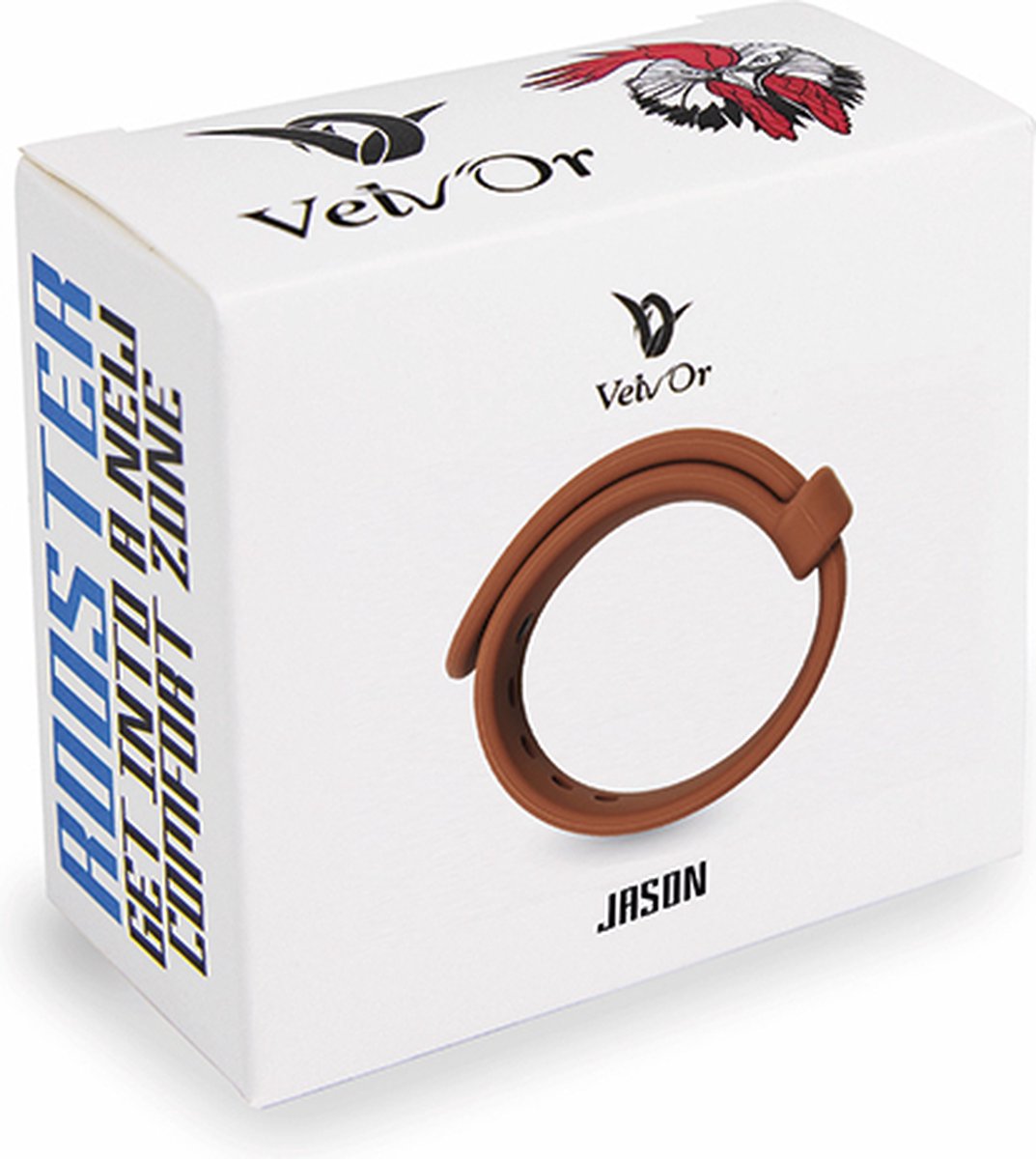 Velv'Or - Rooster Jason Size Adjustable Firm Strap Design Cock Ring Bruin