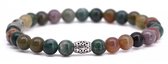 FortunaBeads Lily Indisch Agaat - Armband Dames - Groen - Small 16.5cm