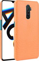 Realme X2 Pro Hoesje - Mobigear - Krokodil Serie - Hard Kunststof Backcover - Oranje - Hoesje Geschikt Voor Realme X2 Pro