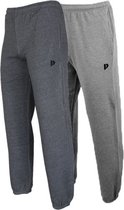 2-Pack Donnay Joggingbroek met boord - Sportbroek - Heren - Maat 3XL - Charcoal-marl/Silver-marl