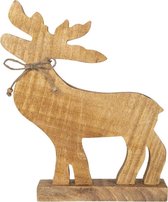 Decoratie Rendier 15*5*29 cm Bruin Hout Decoratief Figuur Decoratieve Accessoires Woonaccessoires