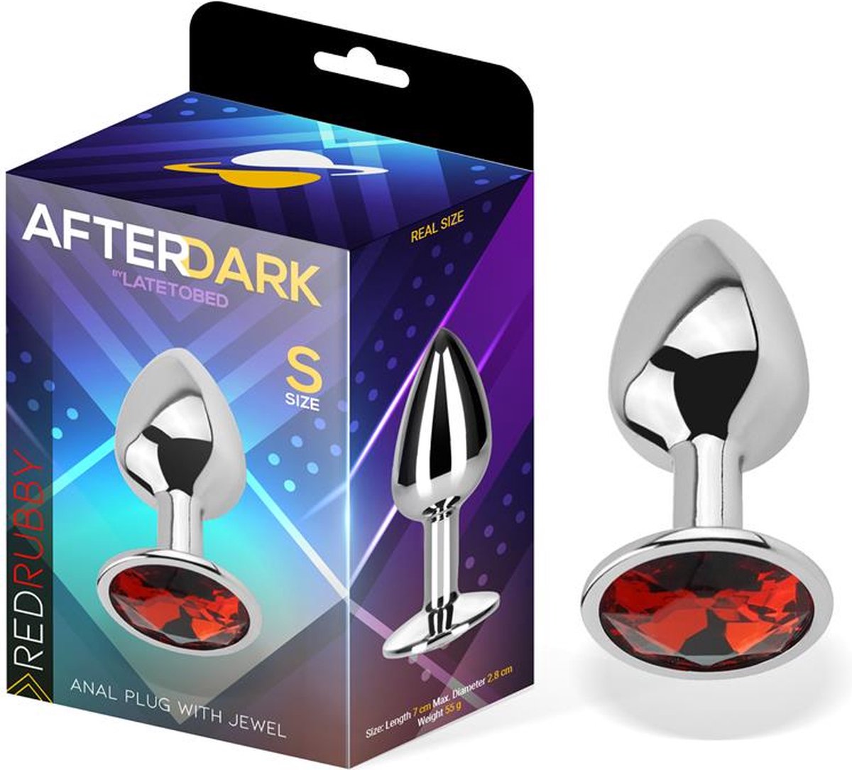 Goedkoopste AFTERDARK - Butt Plug With Jewel Red Rubby Size S Aluminium