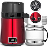 Watertimer-Waterdestilleerder- Innerlijke Instelbare Temperatuur-4L- 750W-Rvs-red