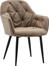 IN.HOMEXL – Roseberry - Beige - Eetkamerstoel met armleuning - Fluweel Stoel - Eetstoelen - Velvet Eetkamerstoel - Metaalpoot - Fluweel Stoelen - Eetkamerstoel set van 8