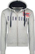 Vest Met Capuchon En Rits Grijs Geographical Norway Gason - L