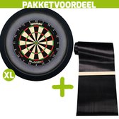 Winmau Blade 6 Triple Core + Rubberen Dartmat 60*300 incl Oche + Dartbordverlichting Deluxe XL (Zwart)
