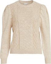 Vila Trui Vigina L/s Puff Knit Top 14070541 Cement/melange Dames Maat - M