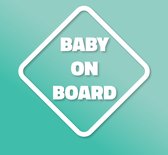 Baby On Board Autosticker Wit Vinyl - Baby On Board Sticker