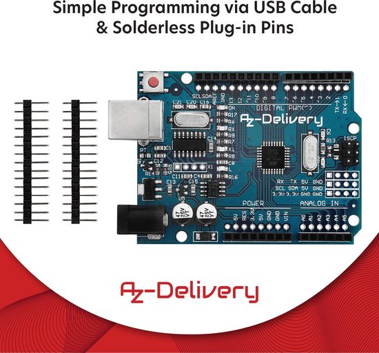 AZDelivery 3 x Microcontroller AZ-ATmega328 board met USB-kabel | bol
