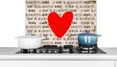 Spatscherm keuken 60x40 cm - Kookplaat achterwand Jij bent de allerliefste mama - Mama - Spreuken - Quotes - Muurbeschermer - Spatwand fornuis - Hoogwaardig aluminium
