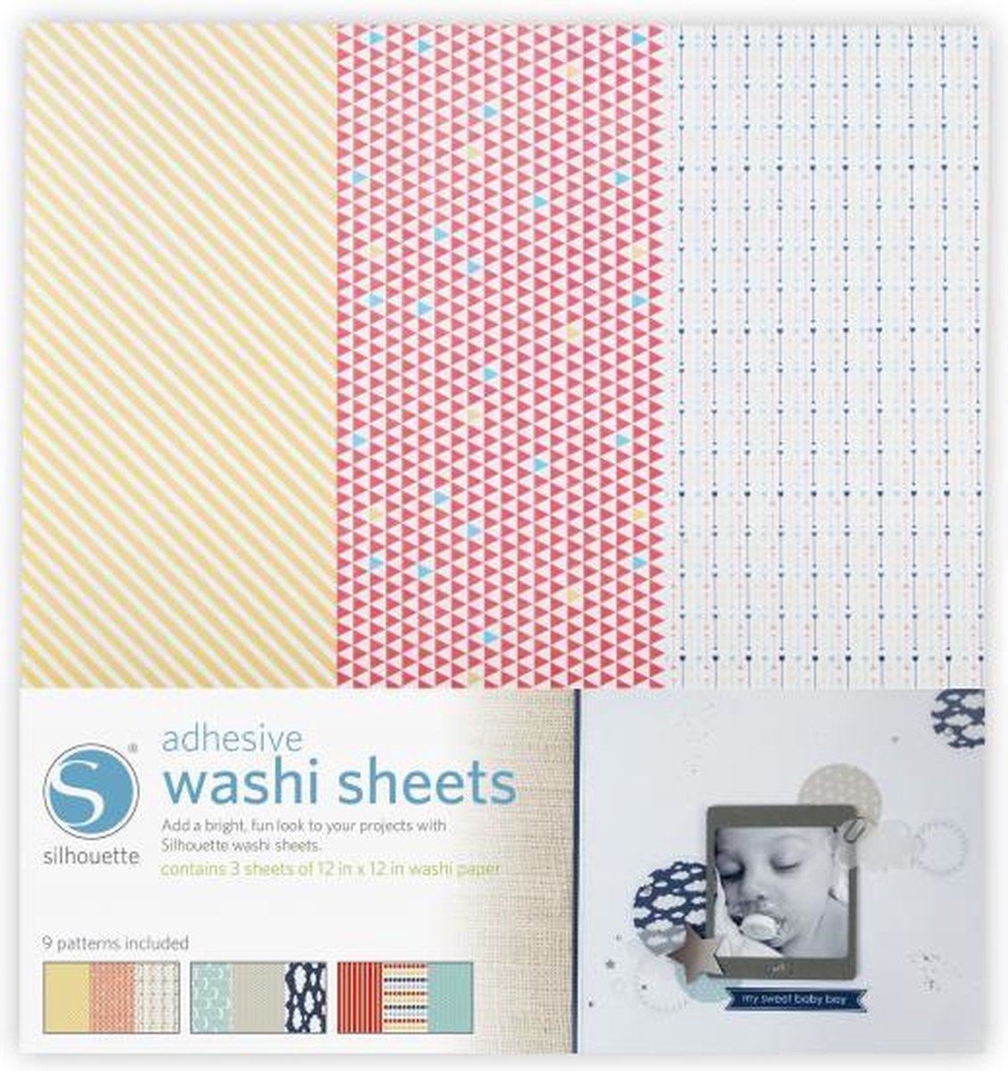 Silhouette | Zelfklevende Washi Vellen | 3 vellen | (S-MEDIA-WASHI-ADH) | UITLOPEND