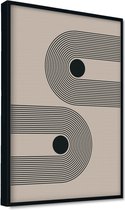 Akoestische panelen - Geluidsisolatie - Akoestische wandpanelen - Akoestisch schilderij AcousticPro® - paneel met grafisch element - Design 21 - basic - 100x70 - Wit- Wanddecoratie