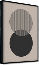 Akoestische panelen - Geluidsisolatie - Akoestische wandpanelen - Akoestisch schilderij AcousticPro® - paneel met grafisch element - Design 26 - basic - 100x70 - Wit- Wanddecoratie