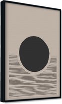 Akoestische panelen - Geluidsisolatie - Akoestische wandpanelen - Akoestisch schilderij AcousticPro® - paneel met grafisch element - Design 18 - Premium - 100x70 - zwart- Wanddecor