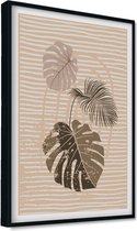 Akoestische panelen - Geluidsisolatie - Akoestische wandpanelen - Akoestisch schilderij AcousticPro® - paneel met grafische elementen - Design 98 - Premium - 100x70 - zwart- Wandde