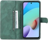 AZNS Xiaomi Redmi 10 Hoesje Wallet Book Case Kunstleer Groen