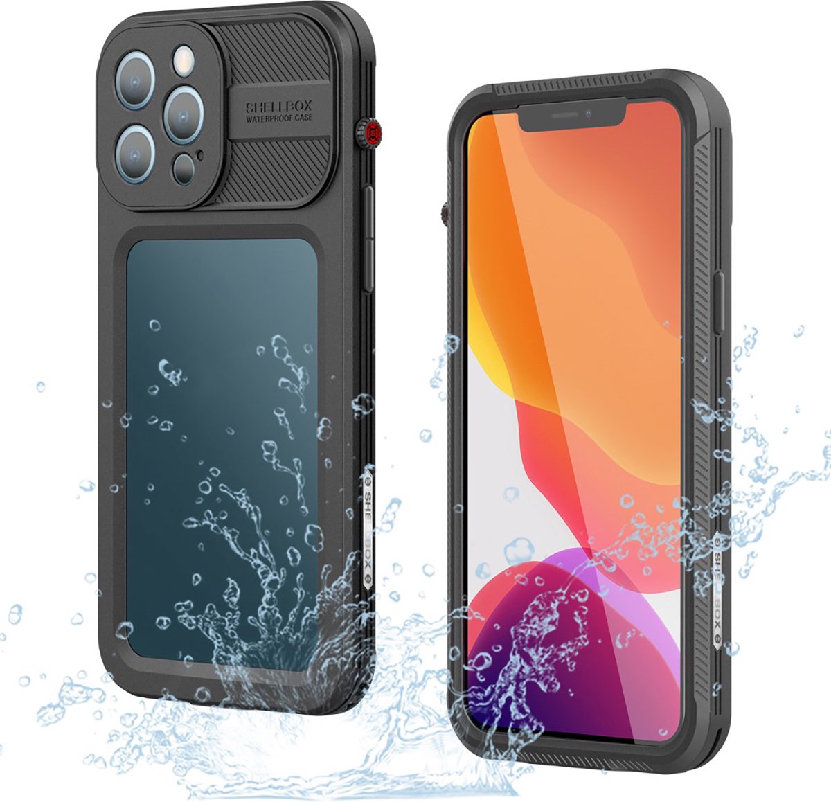Shellbox Waterproof Case 2M Underwater hoesje voor iPhone 13 Pro Max - zwart