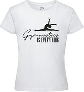 Sparkle&Dream - T-Shirt \'Gymnastics is Everything\' Wit - Maat L - voor Turnen en Gymnastiek