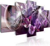 Schilderij - Purple of tulips.